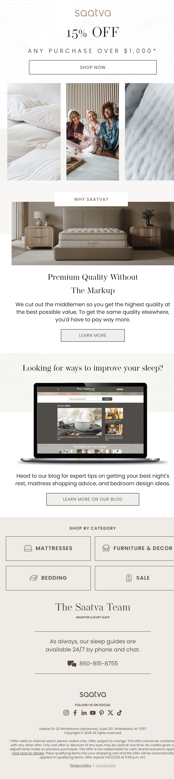Newsletter preview: Have You Claimed Your EXCLUSIVE Mattress Offer?