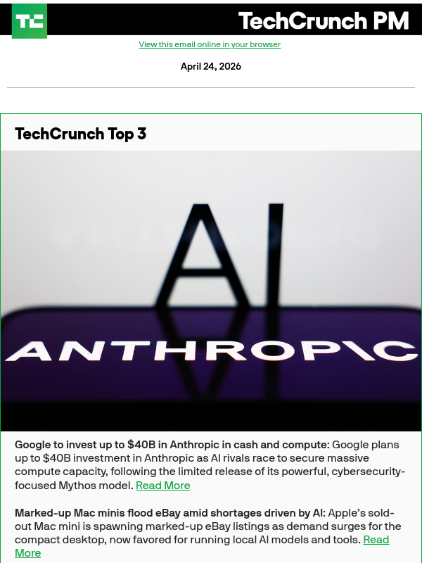 Google to invest up to $40B in Anthropic in cash and compute