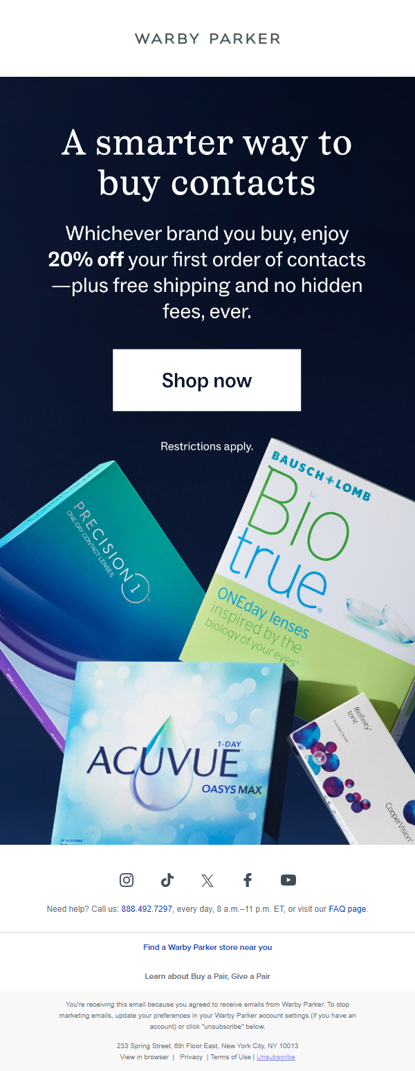 Newsletter preview: Your contact lenses, for less