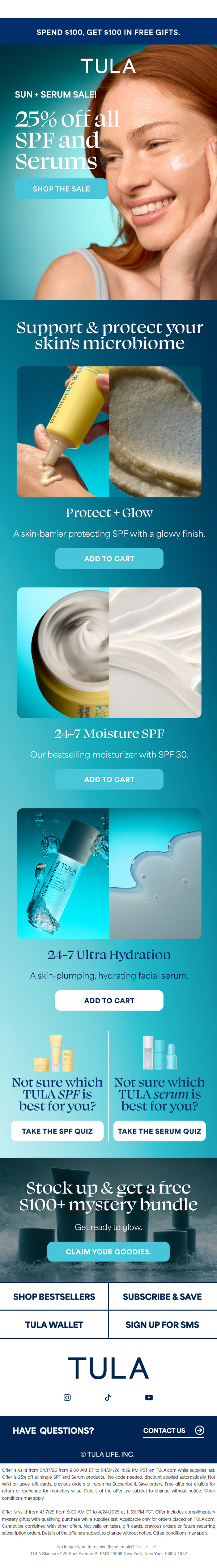Newsletter preview: Shine bright & save—25% off SPF & serums ends TODAY ✨
