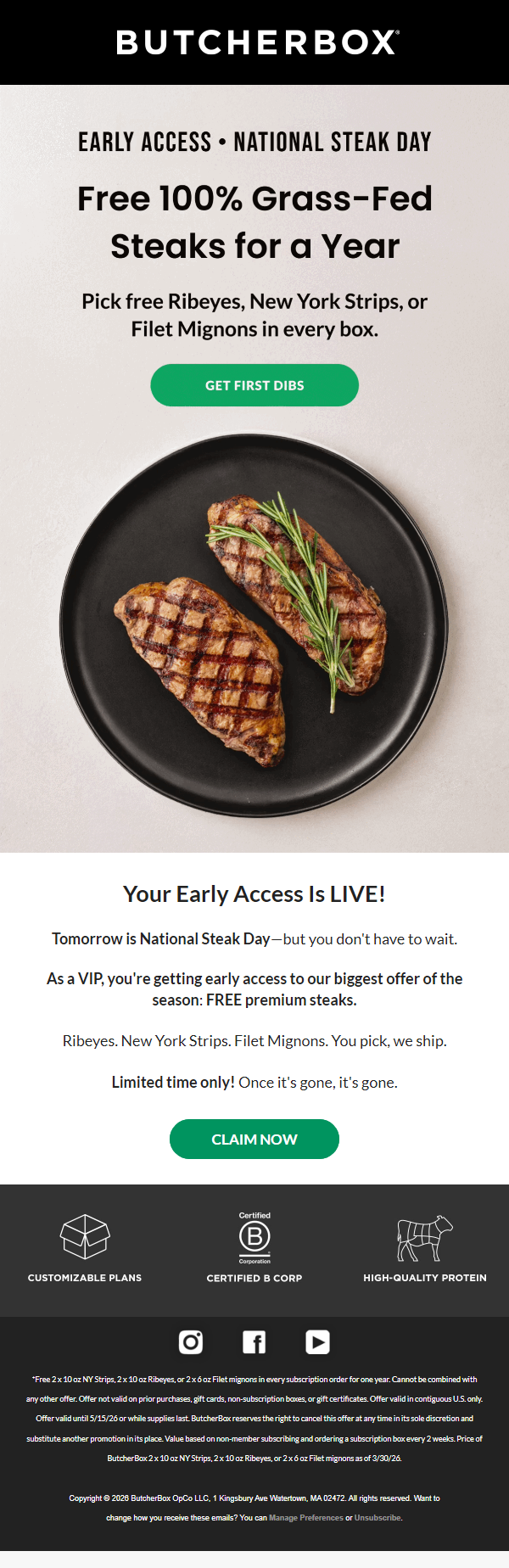 Newsletter preview: VIP Access! 🥩 Free Steak is here!