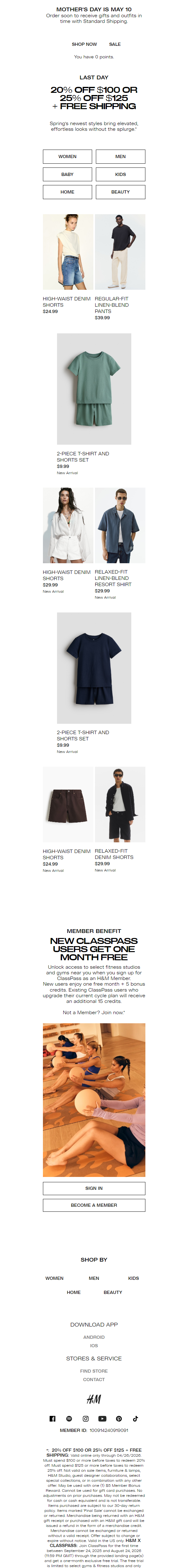 Newsletter preview: 25% or 20% off + free shipping ends tn