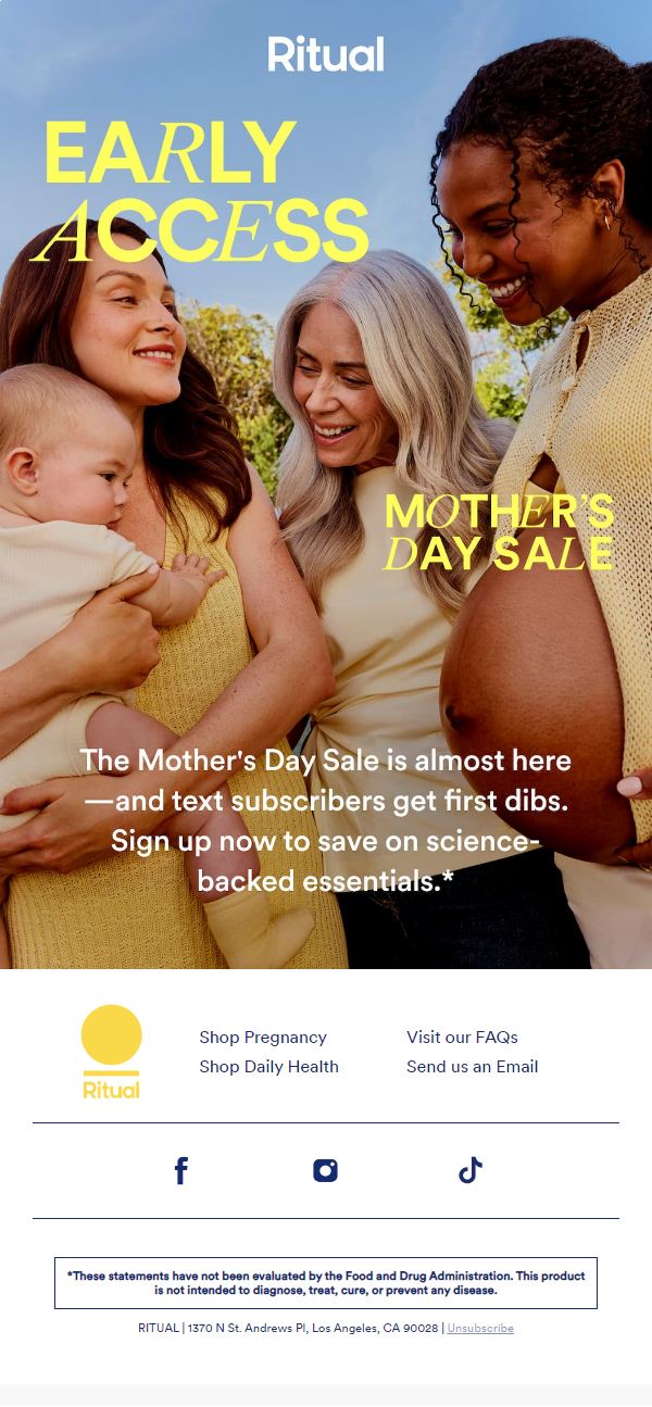 Newsletter preview: The Mother's Day Sale is coming