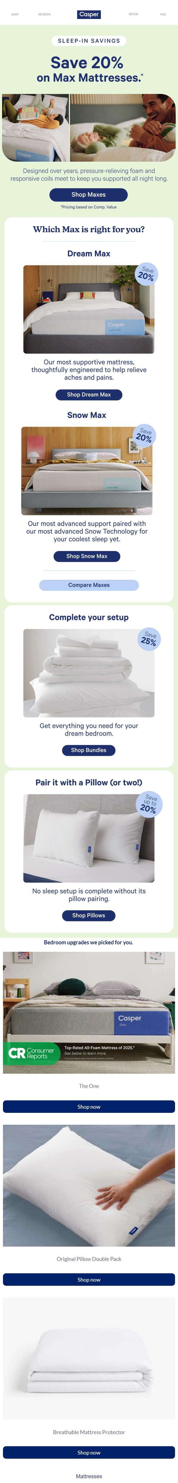 Newsletter preview: Maximum comfort. Maximum savings. Save 20% now.