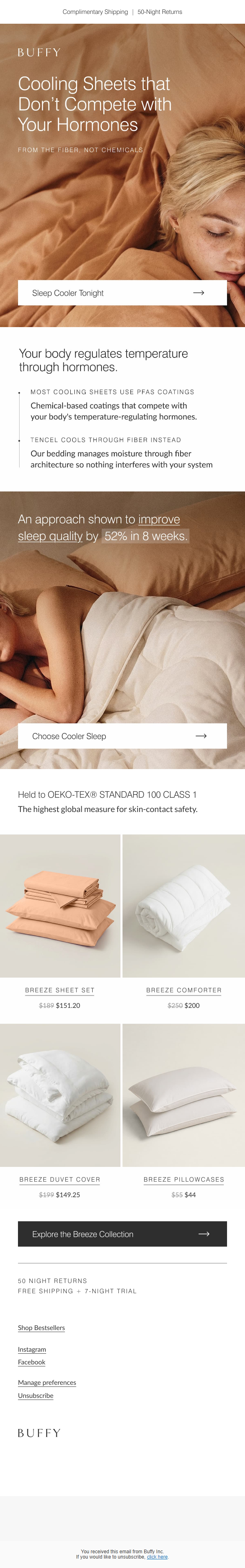 Newsletter preview: 52% better sleep. 0 chemical coatings.