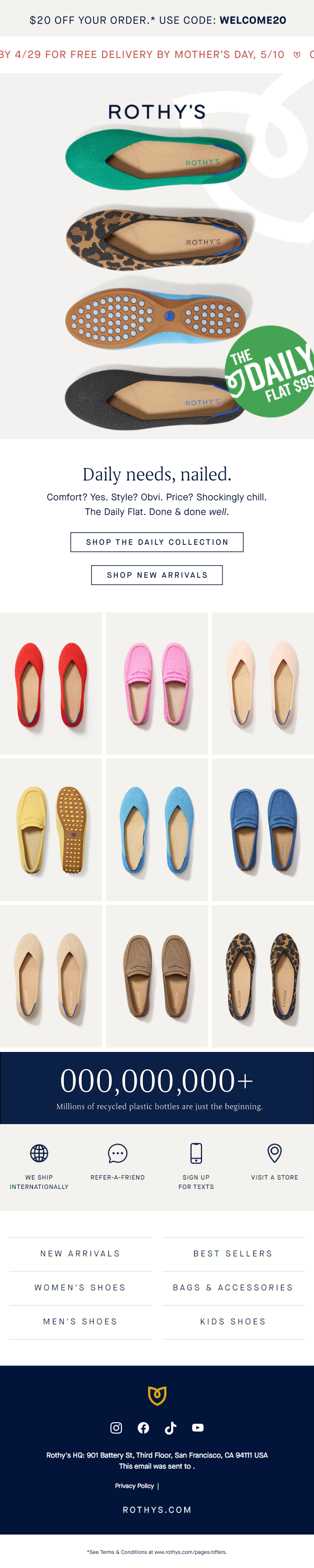 Newsletter preview: Last day: FREE delivery by mom’s day!