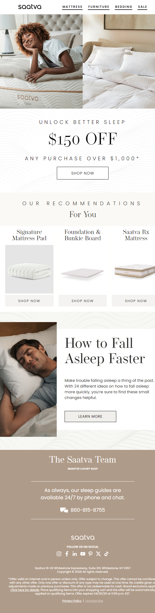 Newsletter preview: A SPECIAL DEAL for Your Next Mattress Upgrade