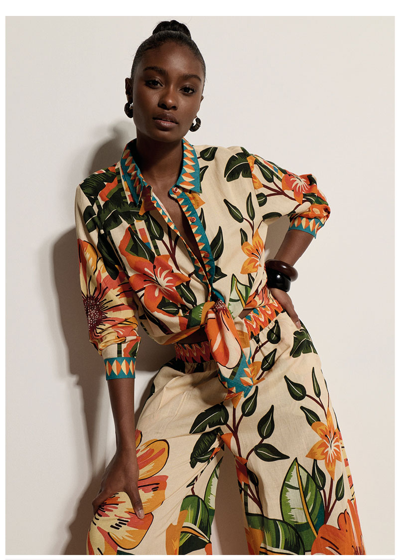 Tropical Floral Print Shirt