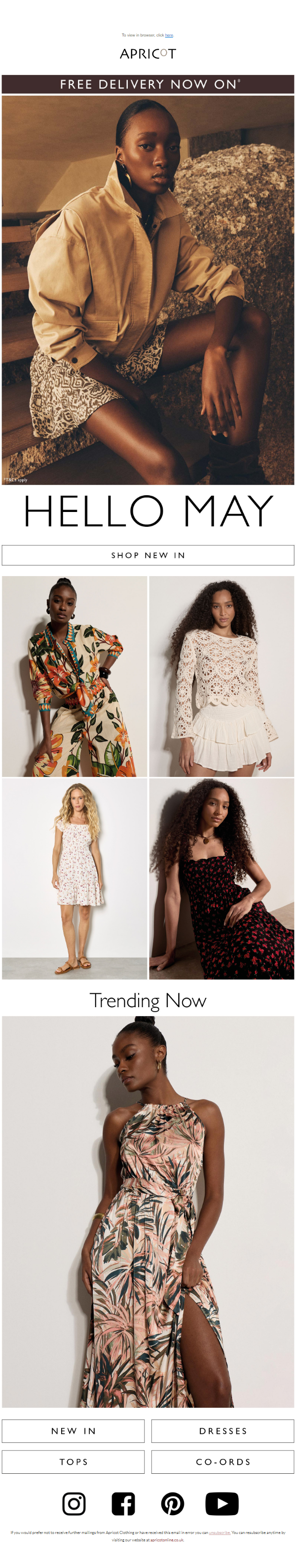 Newsletter preview: Latest Looks, Just Landed + Free Delivery Ends Soon