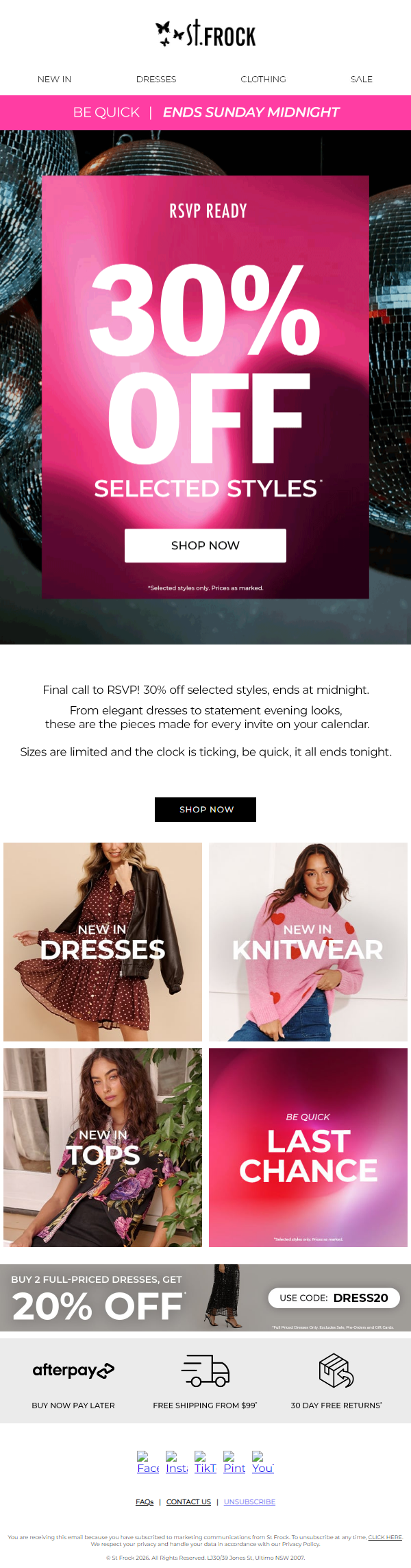 Ends Tonight: 30% OFF Selected Styles