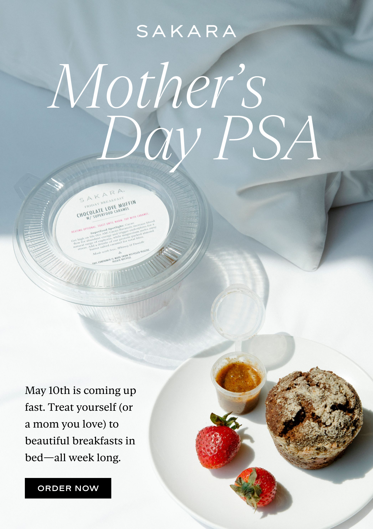 Mother's Day PSA: May 10th is coming up fast. Treat yourself (or a mom you love) to beautiful breakfasts in bed—all week long.