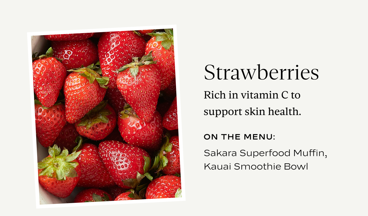 Strawberries: Rich in vitamin C to support skin health.