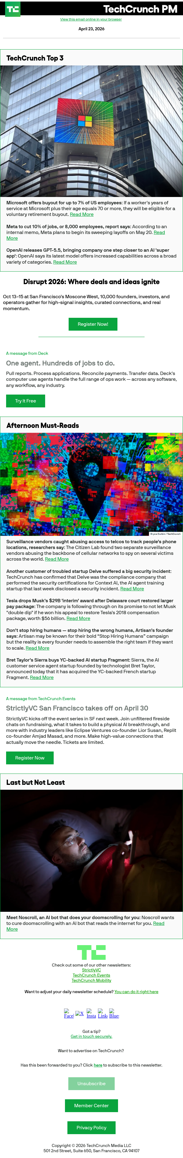 Newsletter preview: Microsoft offers buyout for up to 7% of US employees