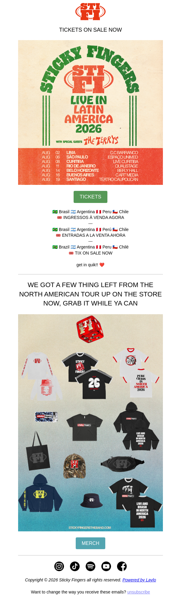 Newsletter preview: LATIN AMERICA ON SALE + NORTH AMERICA MERCH